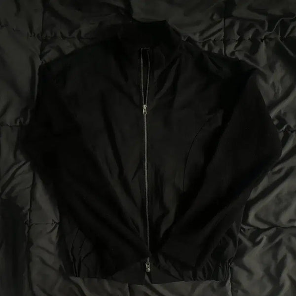 [BUNJANG] Vintage Two-Way Knit Windbreaker Jacket Black Free Size / 빈티지 투웨이 니트 바람막이 자켓 블랙 Free