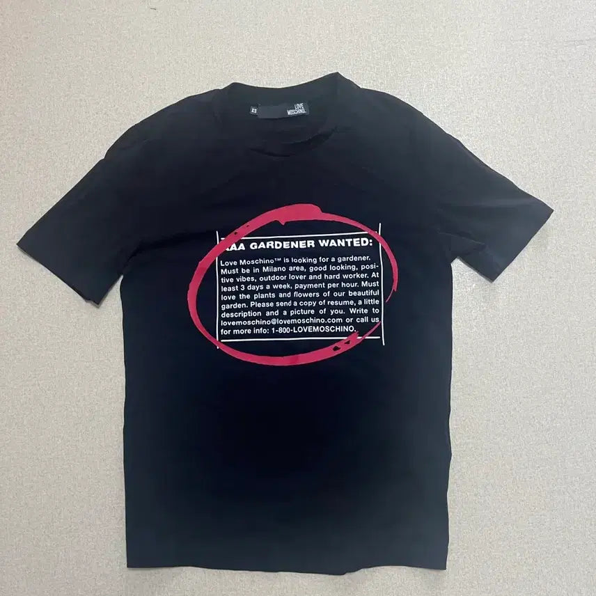 [BUNJANG] Love Moschino Lettering Short Sleeve T-Shirt Black / (정품) 러브모스키노 레터링 반팔 티셔츠 블랙