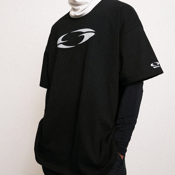 [BUNJANG] Grailz Men's Graphic Black Round Neck Oversized Short Sleeve T-Shirt (Size 100-105) / 그레일즈 남성 그래픽 블랙 라운드 반팔 티셔츠 오버핏 100-105