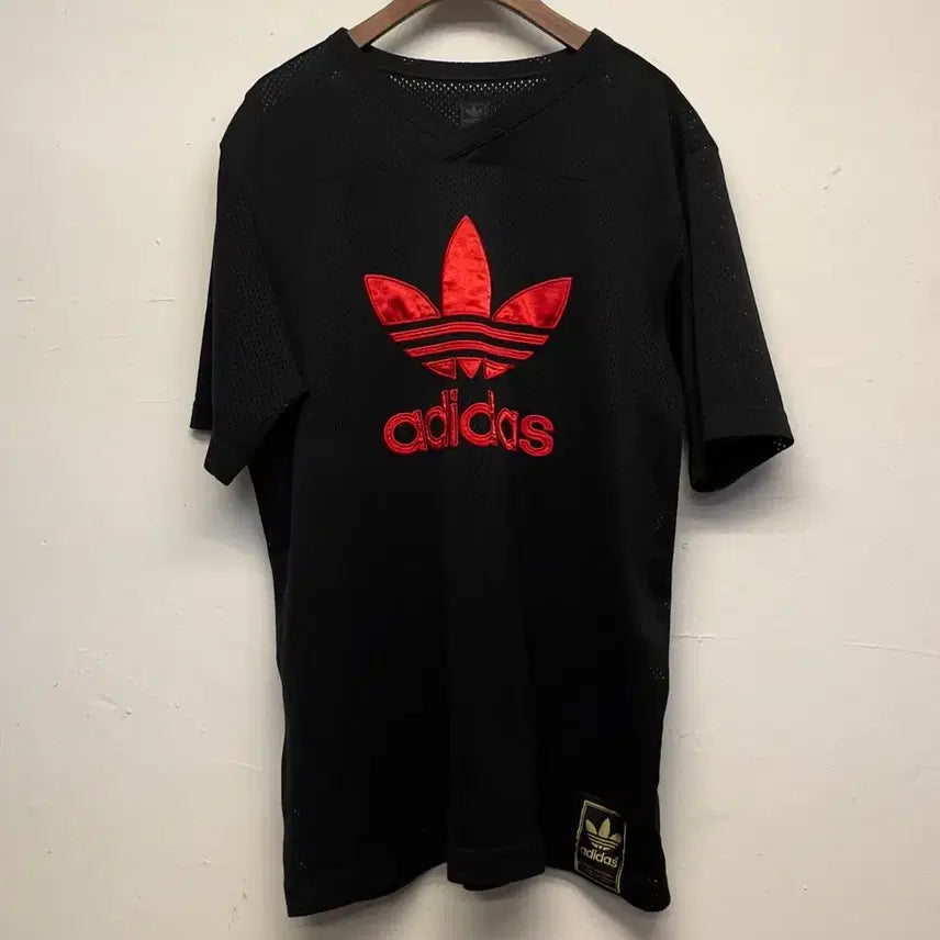 [BUNJANG] Adidas Big Trefoil Mesh Rugby Short Sleeve T-Shirt / 아디다스 빅 트레포일 메쉬 럭비 반팔 티셔츠