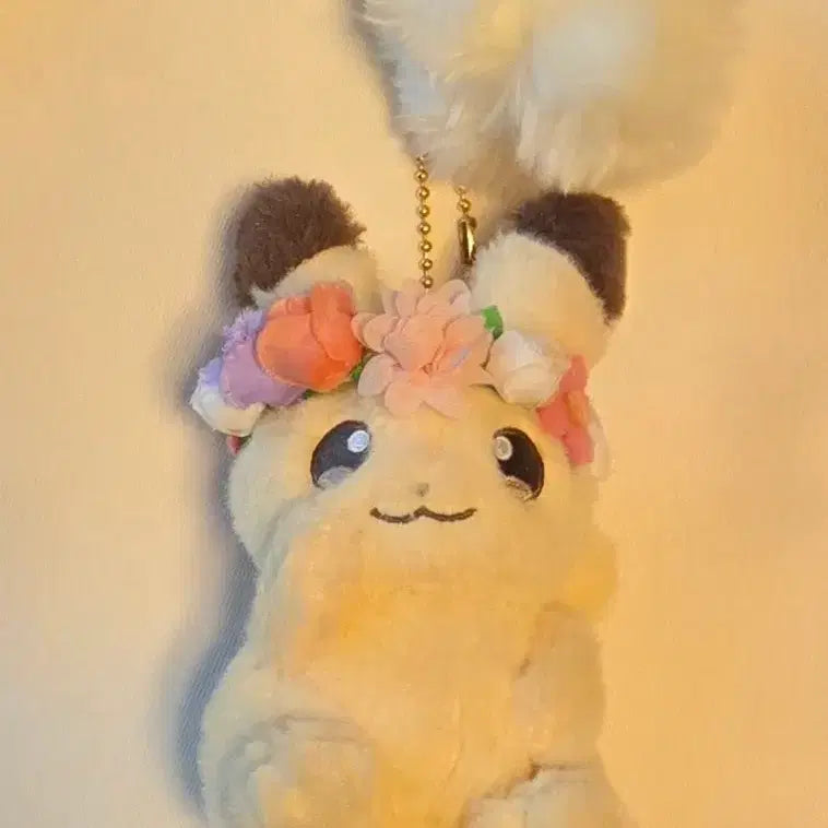 [BUNJANG] Pokemon 2018 Easter Flower Crown Pikachu Keyring Plush / 포켓몬스터 2018 이스터 화관 피카츄 키링 인형