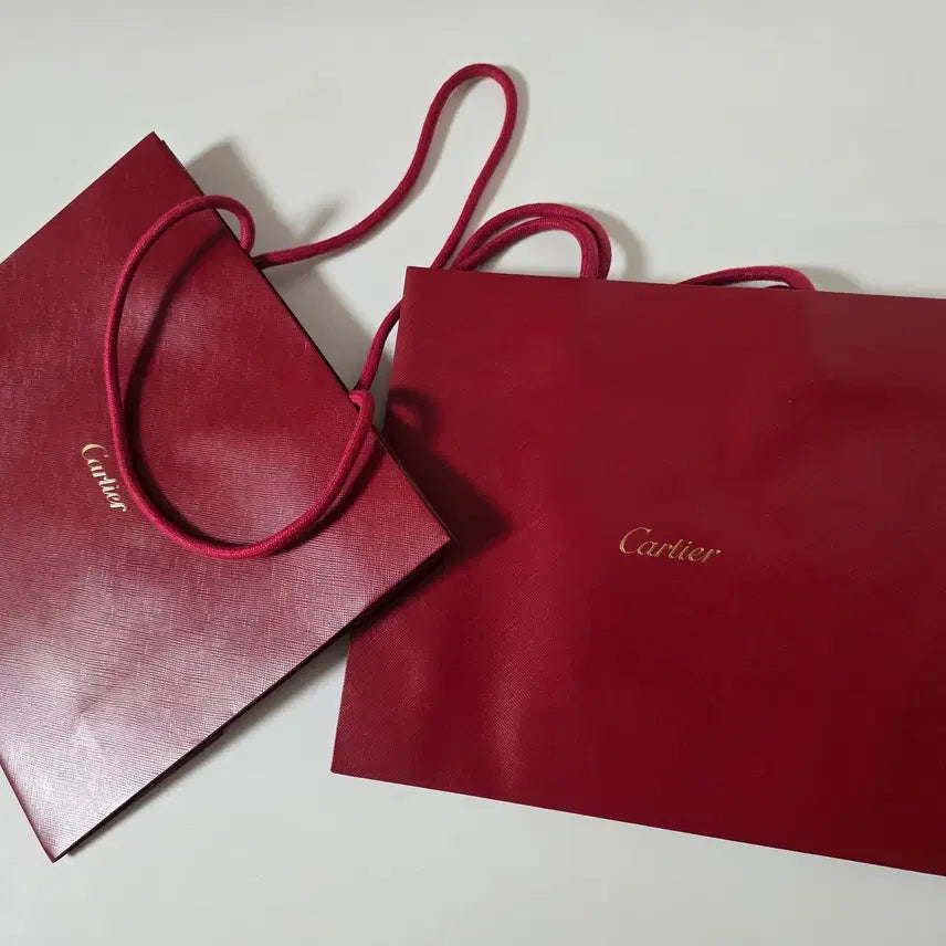 [BUNJANG] Cartier Shopping Bag (Large) / *2장 일괄* 까르띠에 쇼핑백 (26x22.5x9)