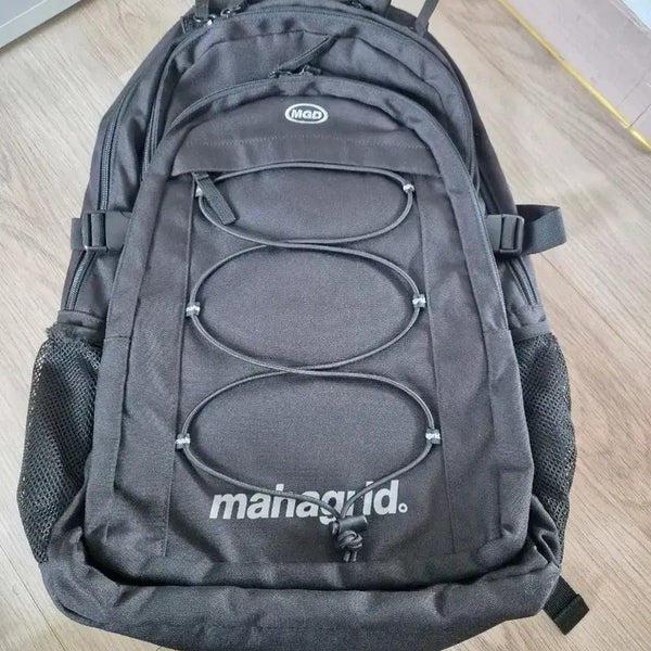 [BUNJANG] Mahagrid Black String Backpack / 마하그리드 블랙 스트링 백팩