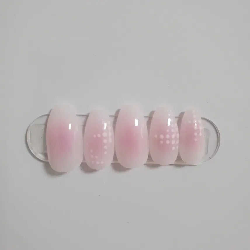 [BUNJANG] Handmade Dot Nail Tips - Pink Cheek / 핑크치크 도트네일팁