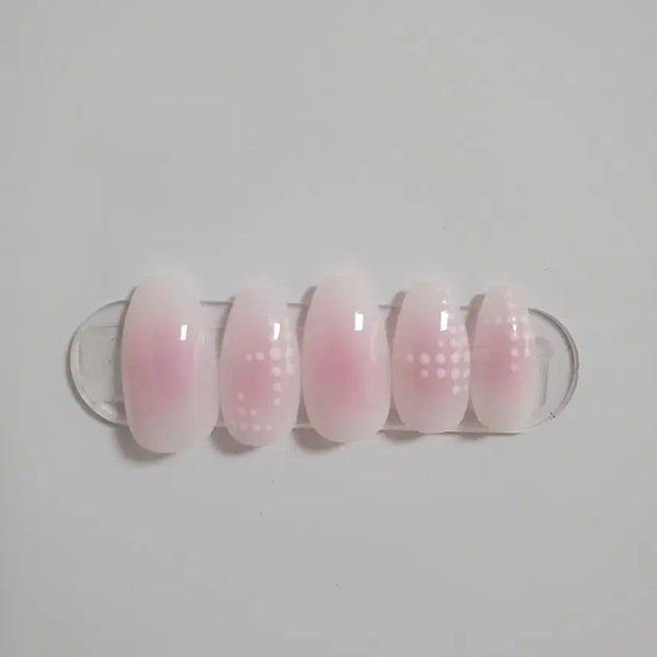 [BUNJANG] Handmade Dot Nail Tips - Pink Cheek / 핑크치크 도트네일팁