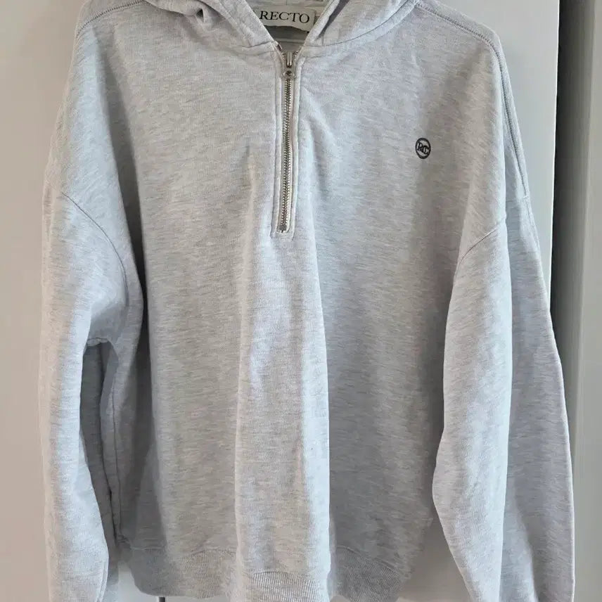 [BUNJANG] RECTO Gray Half-Zip Hoodie / RECTO 그레이 하프집업 후드티