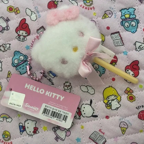 [BUNJANG] Sanrio Hello Kitty Cotton Candy Plush Charm / 산리오 정품 헬로키티 솜사탕 인형 키링
