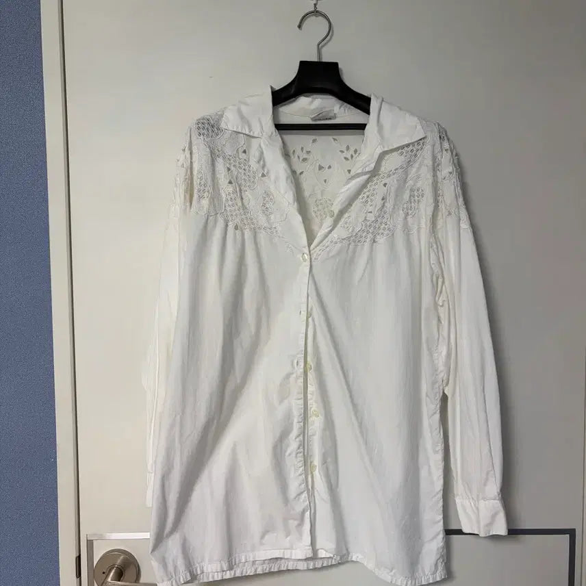 [BUNJANG] Vintage European White Lace Detail Blouse / 유럽 빈티지 블라우스