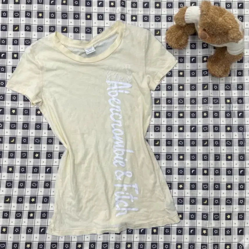 [BUNJANG] Abercrombie & Fitch Slim Fit Y2K Printing T-Shirt / 아베크롬비 슬림핏 Y2K 프린팅 여리여리 반팔 티셔 츠