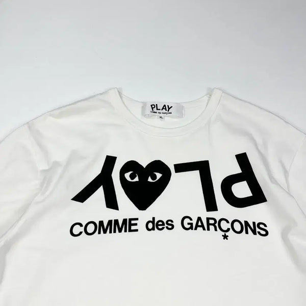 [BUNJANG] Comme des Garçons Play Logo White T-Shirt XL / 꼼데가르송 플레이로고 화이트 반팔티셔츠 (XL)