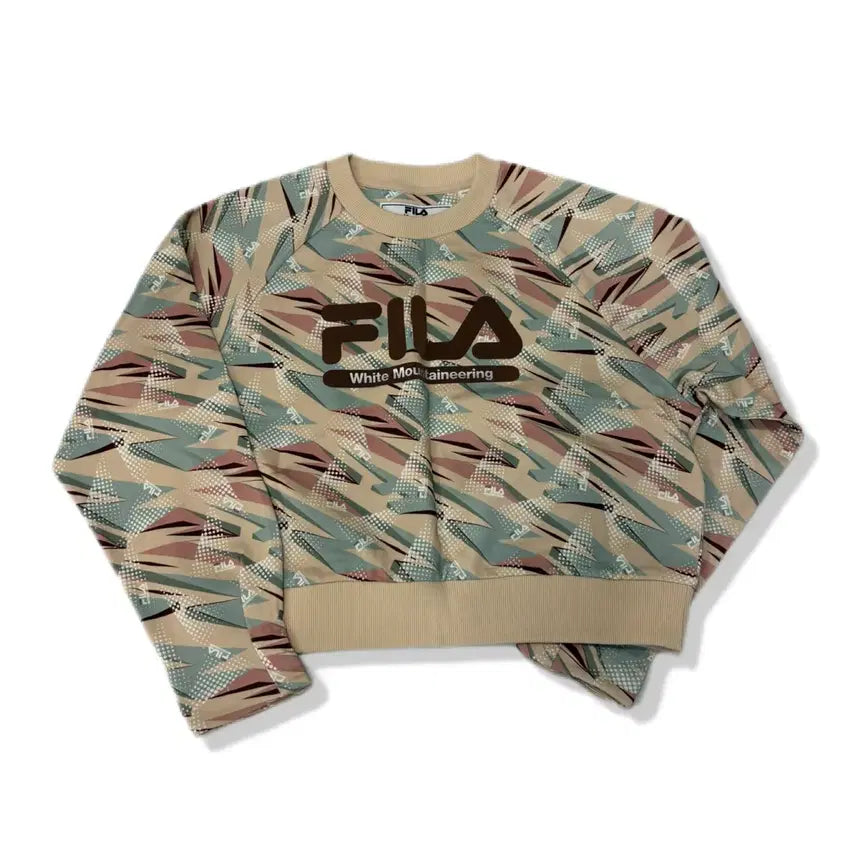 [BUNJANG] Fila x White Mountaineering Collaboration Pattern Sweatshirt (M) / 휠라x화이트마운티니어링 콜라보패턴맨투맨m