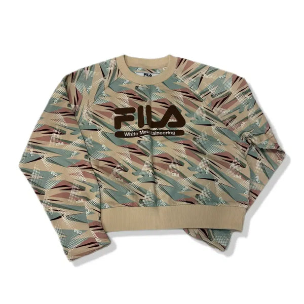[BUNJANG] Fila x White Mountaineering Collaboration Pattern Sweatshirt (M) / 휠라x화이트마운티니어링 콜라보패턴맨투맨m