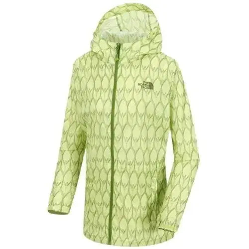 [BUNJANG] The North Face Women's Lightweight Jacket Lime Leaf Pattern / 노스페이스 여성 바람막이 자켓 라임색 나뭇잎 패턴