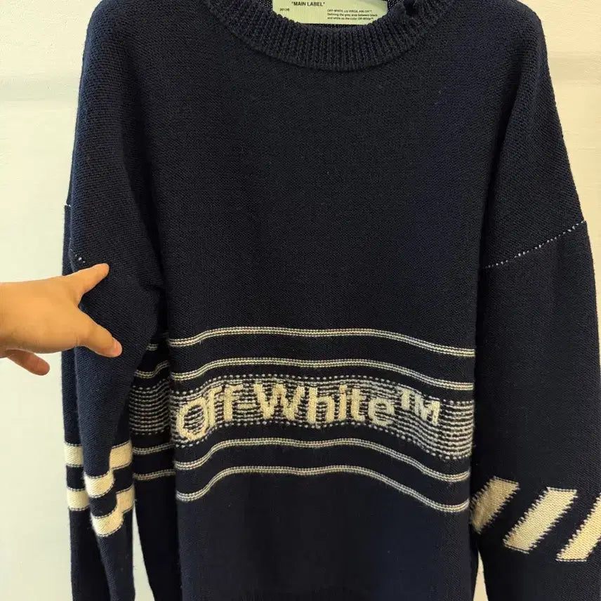 [BUNJANG] Off-White Knit Navy XS / 오프화이트 니트 네이비 XS