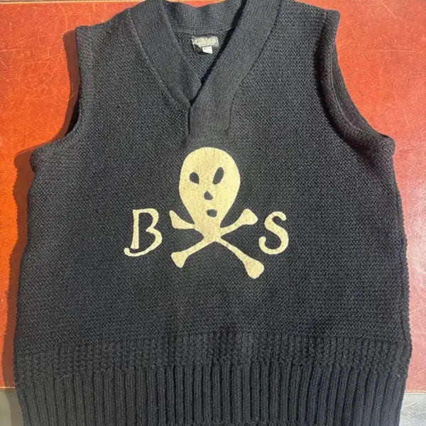 [BUNJANG] Blacksign Skull Knit Vest / 블랙사인 스컬 니트 베스트