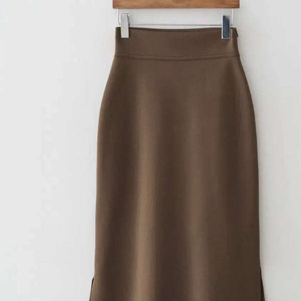 [BUNJANG] Brown Mermaid Line Slit Skirt / 브라운 롱스커트88  새상품