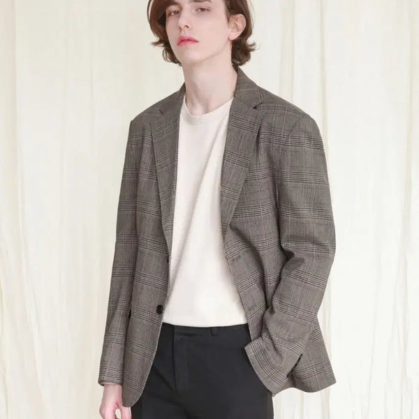 [BUNJANG] MODIFIED Checked Blazer Jacket / MODIFIED 체크 블레이저 자켓 100