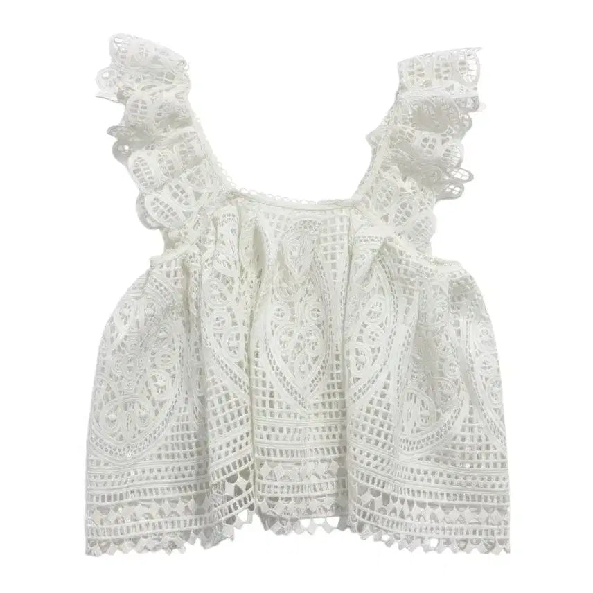 [BUNJANG] Women's S Punching Lace Sleeveless Top Vintage / 여성S/ 펀칭 레이스 민소매 나시 빈티지킹