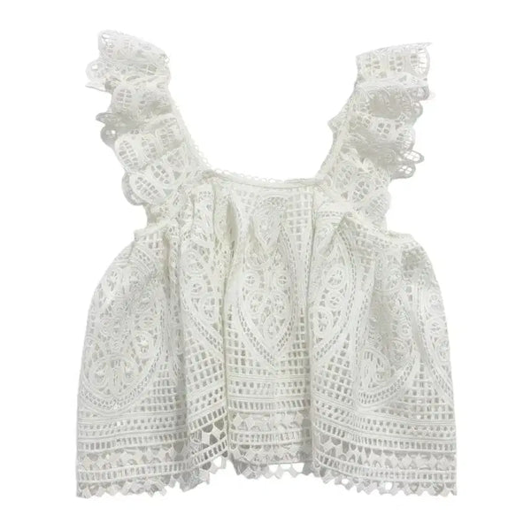 [BUNJANG] Women's S Punching Lace Sleeveless Top Vintage / 여성S/ 펀칭 레이스 민소매 나시 빈티지킹
