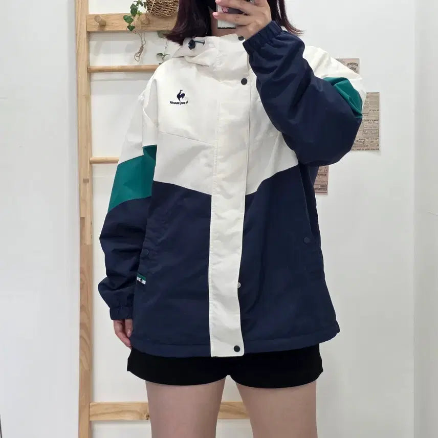 [BUNJANG] Frip Le Coq Sportif Color Block Windbreaker Jacket / [프립]90/르꼬끄  배색 바람막이