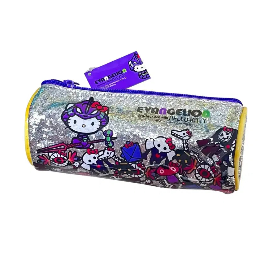 [BUNJANG] Hello Kitty Evangelion Unit-01 Glitter Pouch Pencil Case (Classic Vintage) / [레어] 키티 에반게리온 초호기 글리터 파우치 펜케이스 필통 고전 빈티지