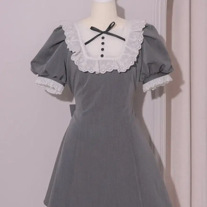 [BUNJANG] Fium Dolli Dress Charcoal Color / 피움 카페 돌리 원피스 / 지뢰계 스나계 마즈 걸리 허니뮤 에블린