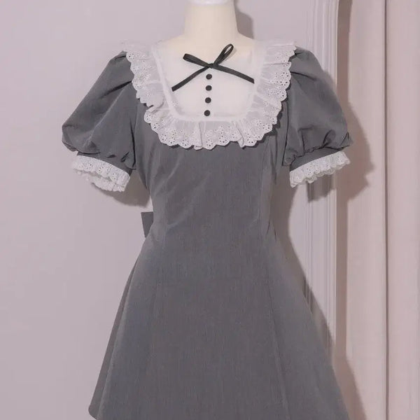 [BUNJANG] Fium Dolli Dress Charcoal Color / 피움 카페 돌리 원피스 / 지뢰계 스나계 마즈 걸리 허니뮤 에블린