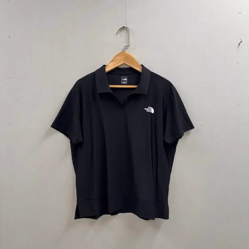 [BUNJANG] The North Face Ice Day Women's Black Functional Short-Sleeve Polo Shirt (L) / 여성 95 L / 노스페이스 아이스데이 기능성 반팔 카라티 블랙
