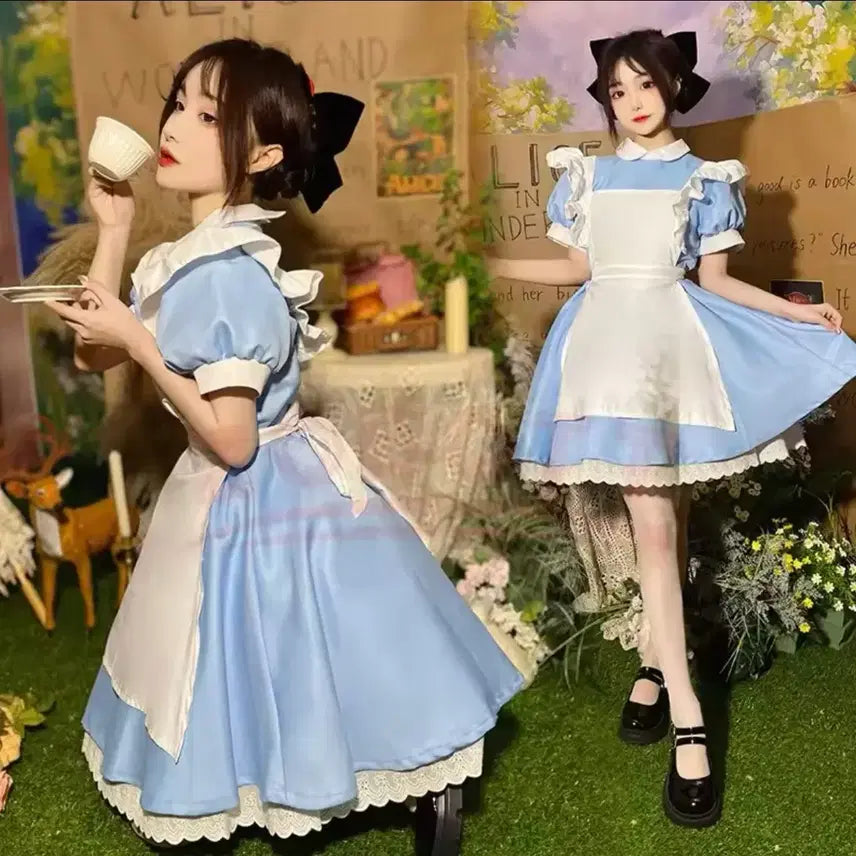 [BUNJANG] Alice Cosplay Costume Dress with Apron and Headband / 앨리스 졸업사진