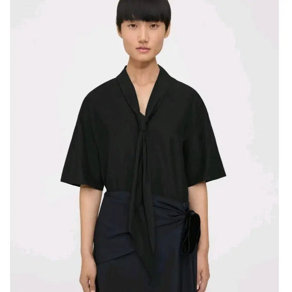 [BUNJANG] Theory 2023 Tie-Neck Silk Blouse / 2023.띠어리)타이넥 실크 블라우스