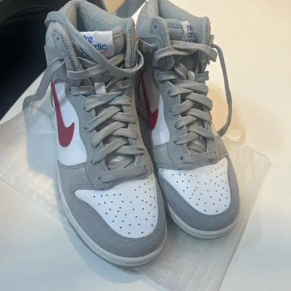 [BUNJANG] Nike Dunk High Grey/White/Red / 나이키 덩크 하이 그레이/화이트/레드