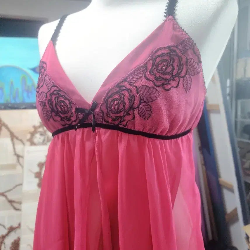 [BUNJANG] Mascal Hot Pink Slip Dress Y2K Princess Gyaru / 갸루깔 마스깔 핫핑크 슬립원피스 갸루원피스 히메갸루 오네갸루 y2k 슬립