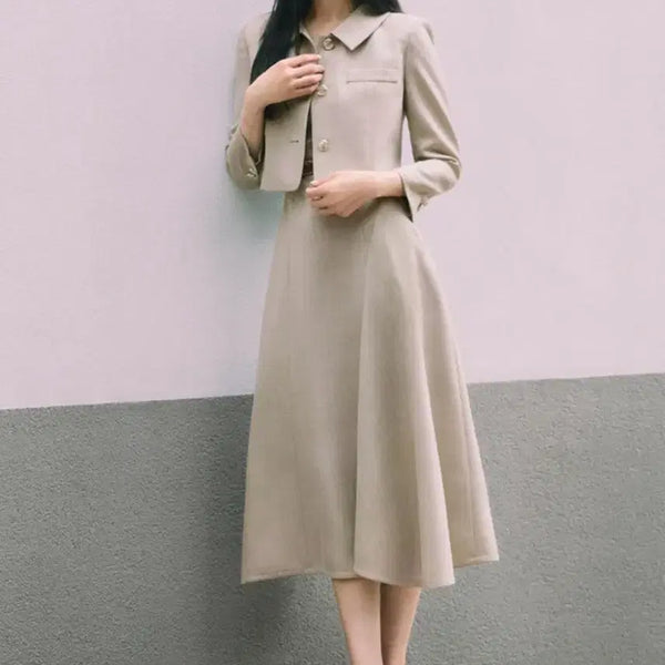 [BUNJANG] MISSHA Song Hye-kyo Jacket and Dress Set - Sepia (Size 44) / 미샤 송혜교 자켓 원피스 세트 44