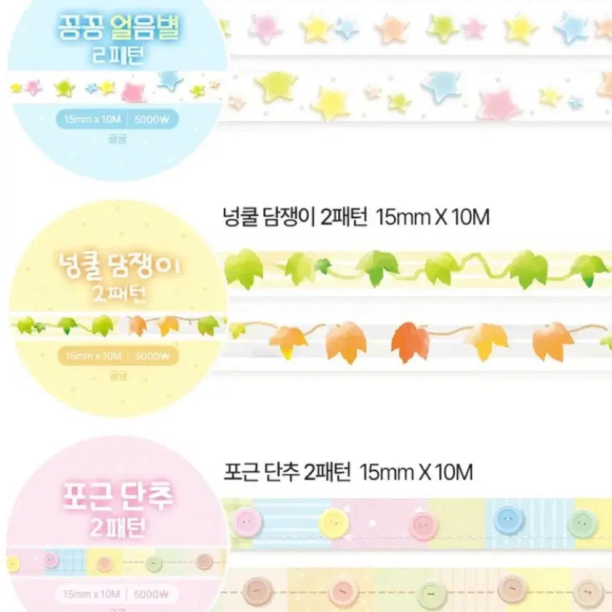 [BUNJANG] GyulGyul 3-Set Washi Tape / [3종set]귤귤 2패턴 마테
