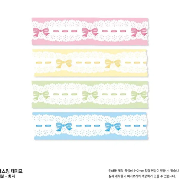 [BUNJANG] 4종 Set Stitch Ribbon Washi Tape / [4종set]똘비앤나니 스티치리본 마테