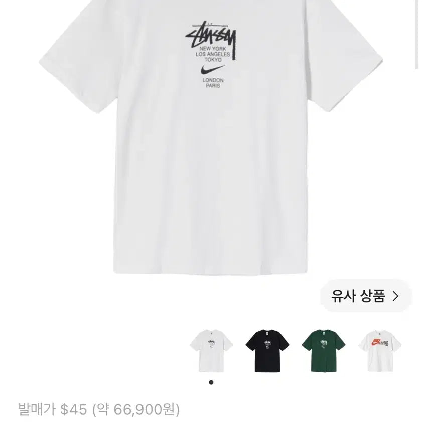 [BUNJANG] Nike x Stussy World Tour T-Shirt White / [M] 나이키 x 스투시 월드투어 티셔츠 화이트 - US/EU