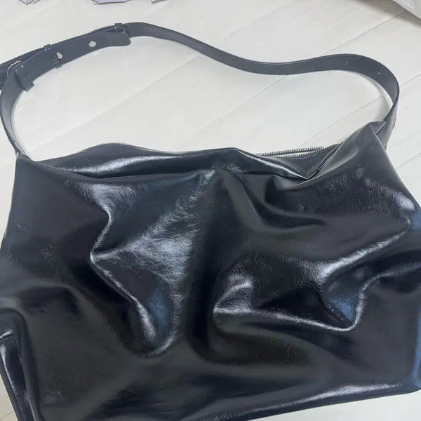[BUNJANG] Moynat Nouveau Hobo Shoulder Bag Black Leather / 무르 누오보 호보 숄더백 블랙