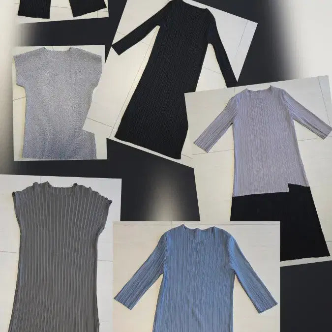 [BUNJANG] Pleats Me Bundle Set: 4 Dresses, 2 T-shirts, 1 Pants / 플리츠미 원피스4+티2+바지1 총 7가지 일괄판매