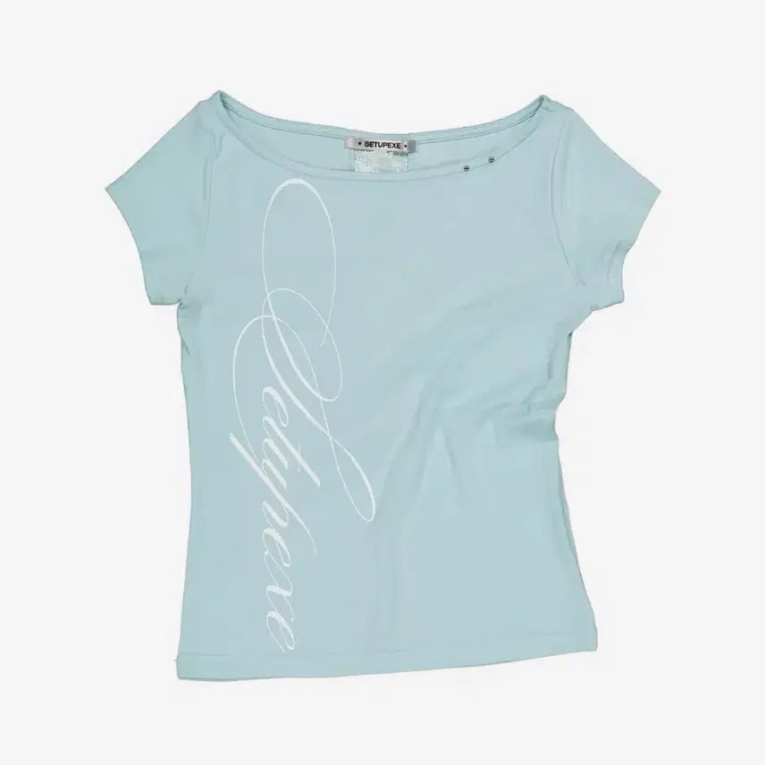 [BUNJANG] SETUP EXE Lace Cross Short-Sleeve T-Shirt Mint / 셋업이엑스이 레이스 크로스 반팔티 민트