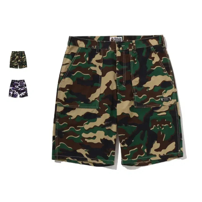 [BUNJANG] BAPE Glitch Woodland Camo Shorts / 베이프 글리치 우드랜드 카모 반바지