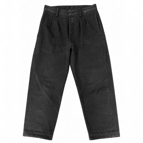 [BUNJANG] Porter Classic Gendo Cotton Two-Tuck Pants Black / 포터클래식 겐도 코튼 투턱 팬츠