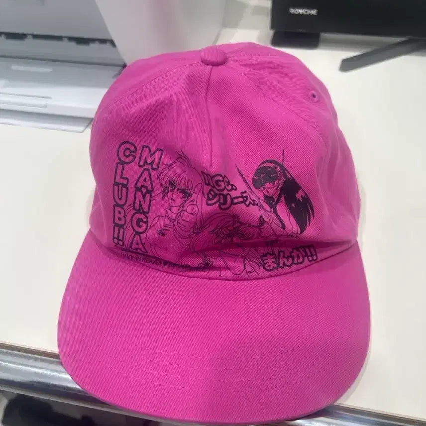 [BUNJANG] Nice Ghost Club Pink Cartoon Print Ball Cap / 나이스고스트클럽 핑크 만화 프린팅 볼캡