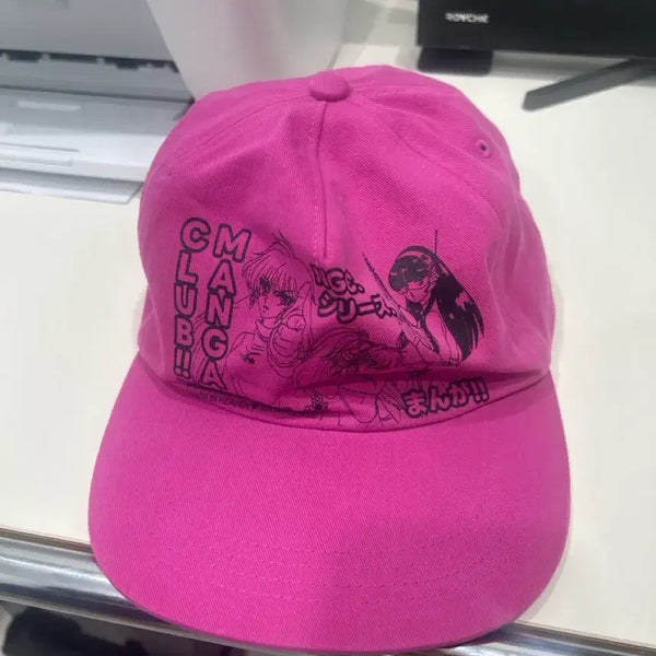 [BUNJANG] Nice Ghost Club Pink Cartoon Print Ball Cap / 나이스고스트클럽 핑크 만화 프린팅 볼캡