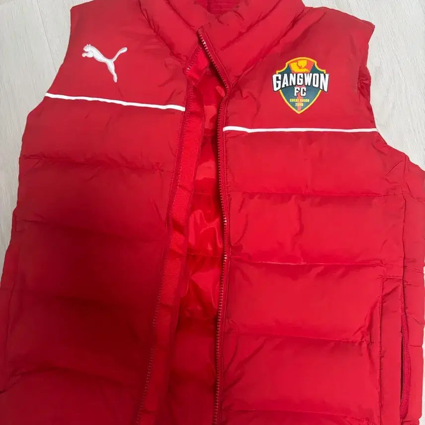 [BUNJANG] Gangwon FC Red Padded Vest / 강원fc조끼패딩