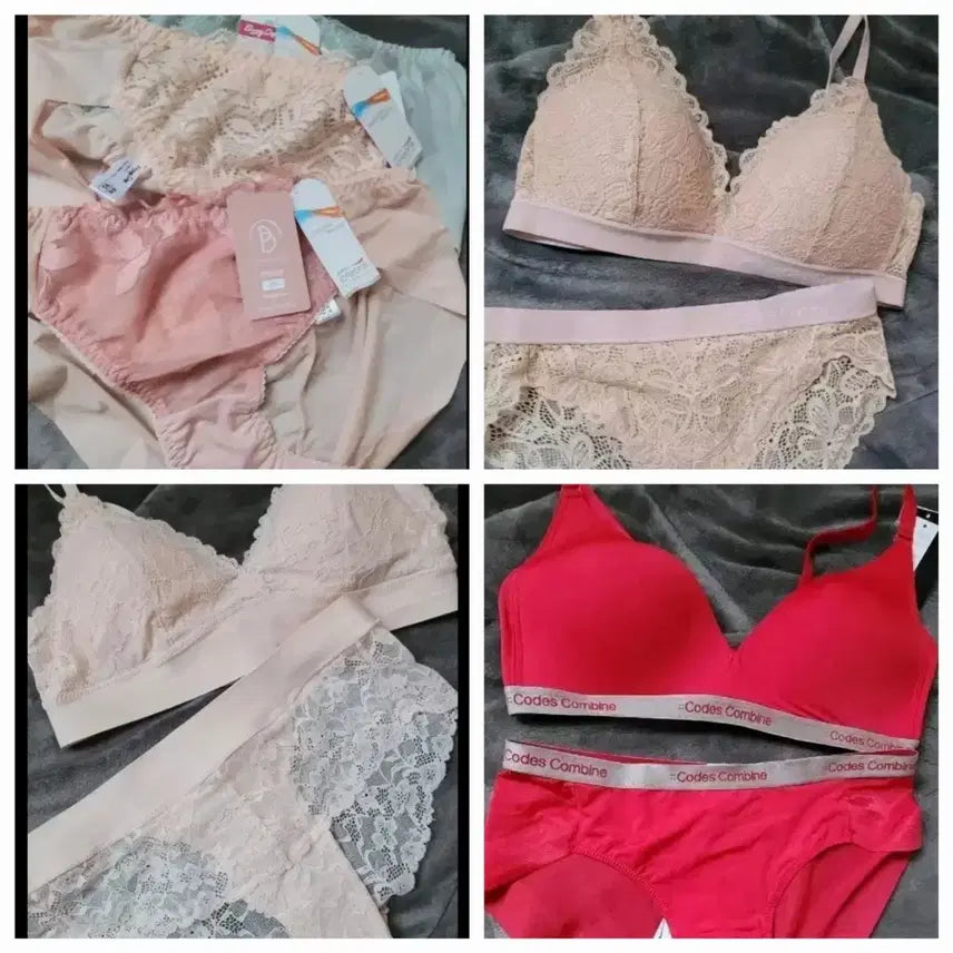 [BUNJANG] Codz Combi Underwear Set (80A Bra, 95 Panties) - Red / 코데즈  속옷세트  80A  일괄&보정브라나시