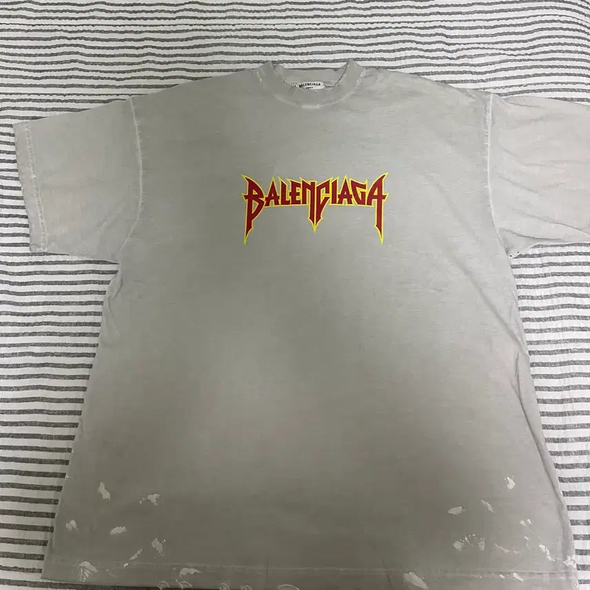 [BUNJANG] Balenciaga Metal Logo Oversized T-Shirt Size 2 / (쇼핑백) 발렌시아가 메탈로고 오버사이즈 반팔 사이즈 2