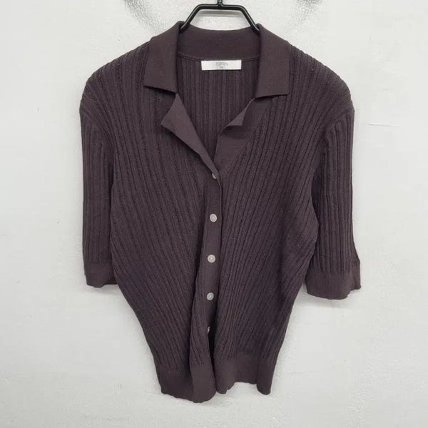 [BUNJANG] TOPTEN Women's Size 77 Short-Sleeved Knit Cardigan / [여성77 size] 탑텐 반팔 니트 가디건