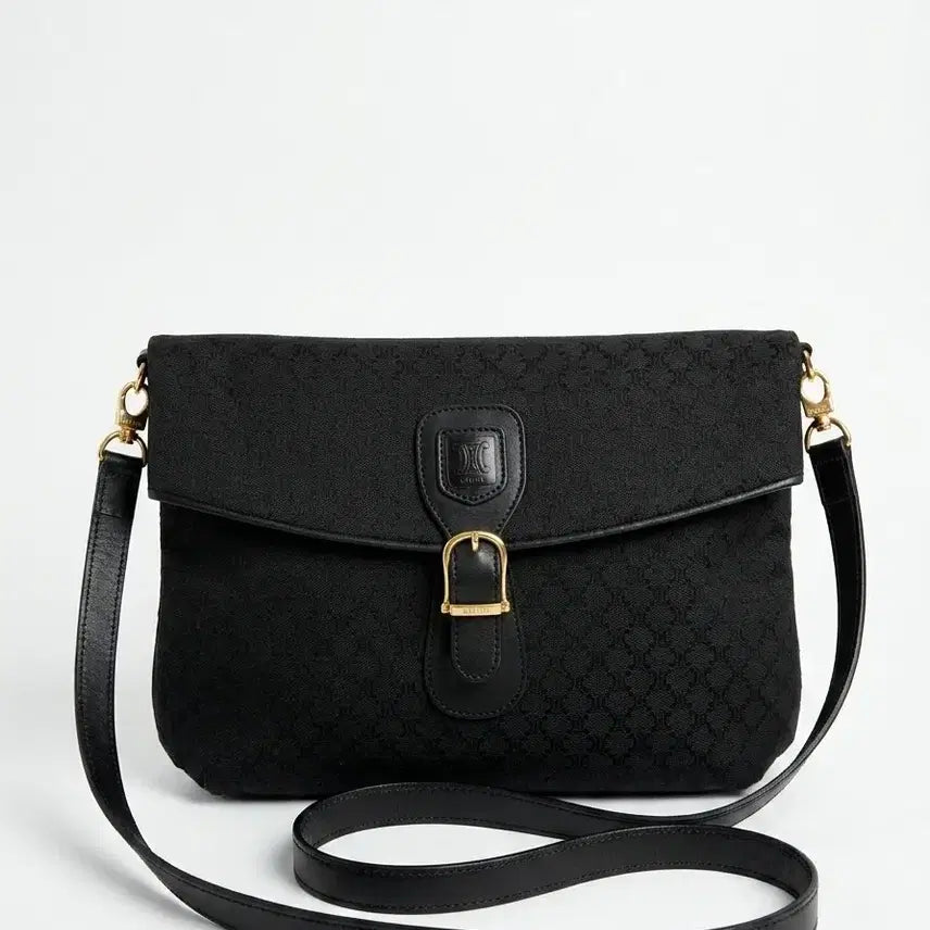 [BUNJANG] Old Celine Macadam Jacquard Crossbody Bag Black / 올드 셀린느 빈티지 블랙 마카담 자카드 크로스백