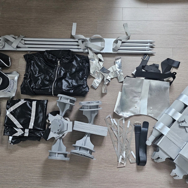 [BUNJANG] Attack on Titan Mikasa Ackerman ODM Gear Thunder Spear Cosplay Costume Set / 진격의 거인 입체기동 뇌창 미카사 코스프레 슈트