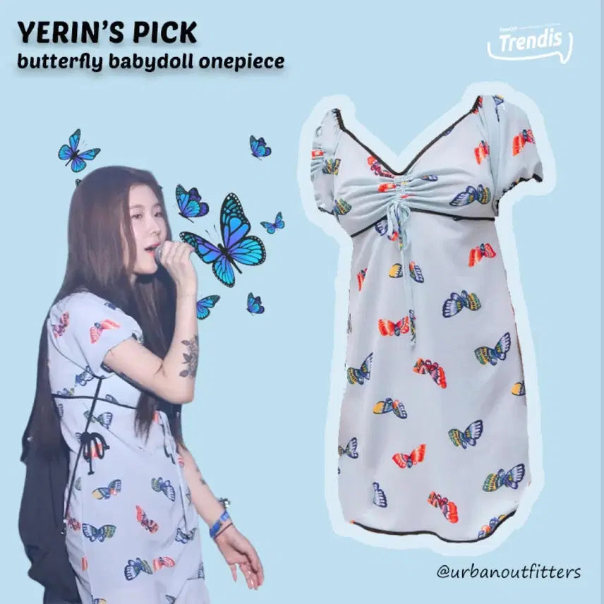[BUNJANG] Betsy Johnson x Urban Outfitters Limited Edition Butterfly Babydoll Dress / 택 10.0) 백예린 한정판 나비 원피스